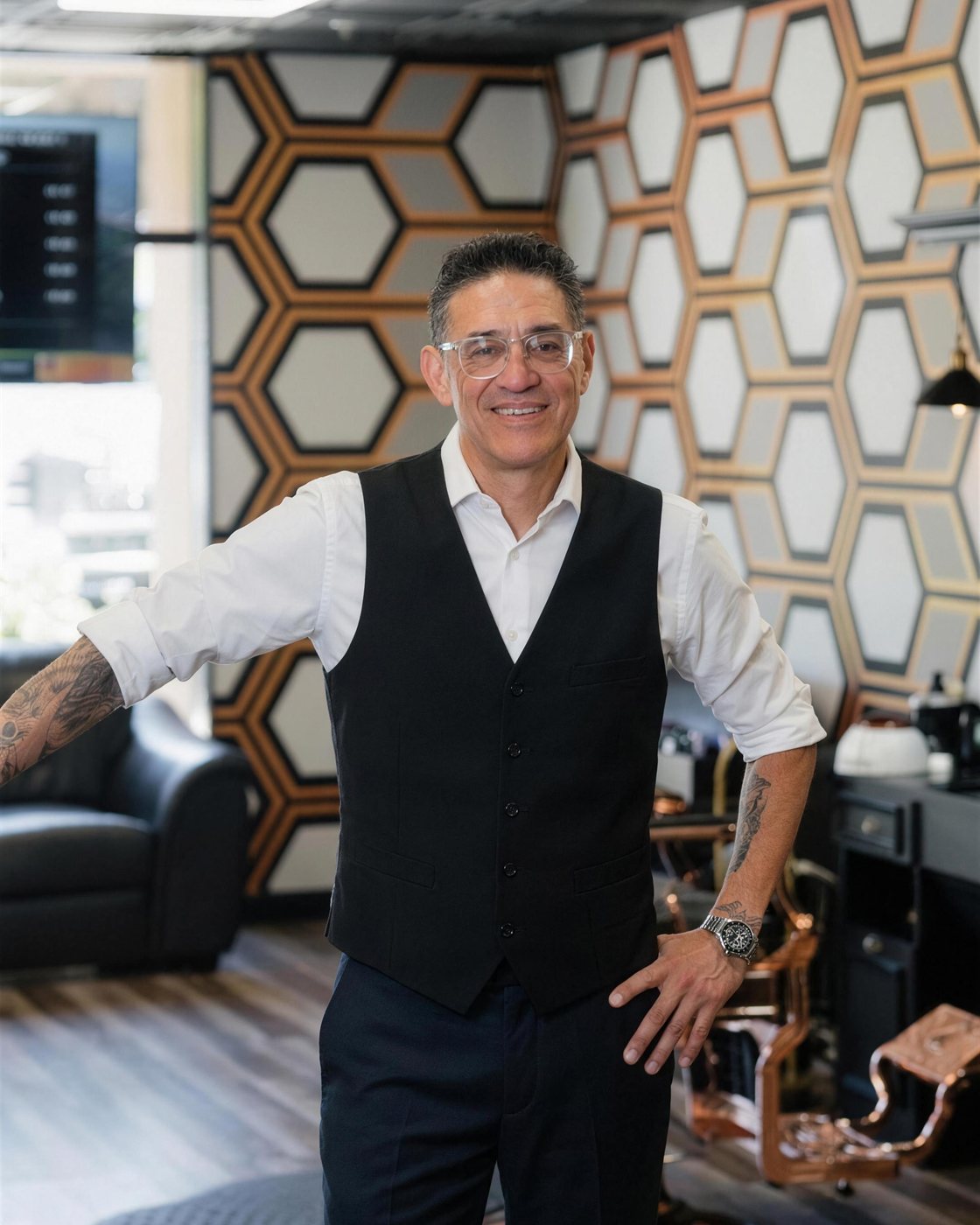 David Gonzales, master barber and owner of Fathers Barber Salon, Laguna Hills